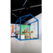 Huisje van balken 6x6 cm, hout 2x2x2 m, dakhoogte 2,5 m