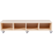 Peuterbank recht 138 x 43 x 30 cm incl wielen, 4 lades 15 cm hoog, ahorn