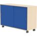Materiaalkast Flex 4, zonder laden 2 legpl., schuifdeuren en wielen, Ahorn