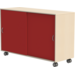Materiaalkast Flex 4, zonder laden 2 legpl., schuifdeuren en wielen, Ahorn