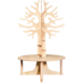 Tafelboom 240cm (h), ronde tafel 150cm, F6 (76cm) HPL blad wit eiken
