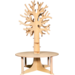 Tafelboom 240cm (h), ronde tafel 150cm, C3 (59cm) HPL blad wit eiken