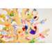 Tafelboom 240cm (h), ronde tafel 150cm, C3 (59cm) HPL blad wit eiken