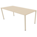 Tafel 200x90cm 76 h,incl.wielen berken blad, poten rond NCS S1510-Y30R