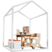 Huisje van balken 6x6 cm dik, metaal 2x2x2 m, dakhoogte 2,5 m RAL 9010