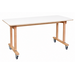 Tafel Flex 150x60 cm HPL wit, rechte poten beuken