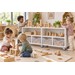 Peuterbank laag  wit 138x52x40 cm incl. wielen, lades en legplank, wit