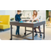 Spark tech-tafel 125x125 cm, blad HPL wit, onderstel grafiet