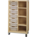 Kast 407 serie Ahorn,  3 kwart legplanken en 7 laden van 15 cm