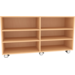 Materiaalkast Basic 139 cm breed, beuken, 4 legplanken, op wielen