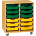 Materiaalkast Basic 71 cm breed, beuken, zonder laden, op wielen