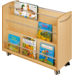 Boekenwagen, beuken, 2-zijdig verrijdbaar, 105 × 40 × 89 cm