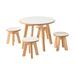 Kowidu tafel rond hoogt 46 cm, beuken/wit