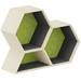 Lernwabe® Flip set S: 2 hele + 1 halve honingraat S, grijs/lichtgroen (incl. montage)