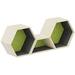Lernwabe® Flip set S: 2 hele + 1 halve honingraat S, grijs/lichtgroen (incl. montage)