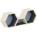 Lernwabe® Flip set S: 2 hele + 1 halve honingraat S, grijs/lichtblauw (incl. montage)