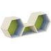 Lernwabe® Flip Set S: 2 hele + 1 halve honingraat S, lichtbl/lichtgr (incl. montage)