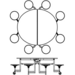 Ronde tafel, 8-zitter H68 136cm x 153cm x 68cm