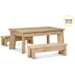 Buiten Tafel B120cm - Kleutertafel + 2 Lange Bank Set, DR169
