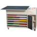 Creatafel en opbergkast in 1 met uitklapb. Bovenbl. H80xB125xD45/90 cm