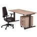 Bureau Flex 3+, Oak medium, onderstel Shadow grey, 160x80 cm