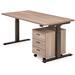 Bureau Flex 3+, Oak medium, onderstel Shadow grey, 160x80 cm