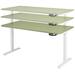Bureau S-Light slinger, 160x80 cm, wit frame, groen blad (Taiga)