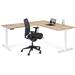 S-Line hoekopstelling, wit frame, blad Oak medium, 120x80/70x100 cm