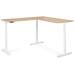 S-Line hoekopstelling, wit frame, blad Oak medium, 120x80/70x100 cm
