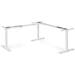 S-Line hoekopstelling, wit frame, blad Oak medium, 120x80/70x100 cm