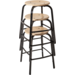 Taboeret zithoogte 55, frame zwart, zitting hout