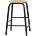 Taboeret zithoogte 65, frame zwart, zitting hout
