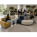 Zitelement Daan, binnenhoek, korte rug, diameter 160 cm, stof Adore