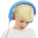 Safe 'n Sound hoofdtelefoon blauw, met afneembare textiel kabel