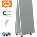 Whiteboard Nobo Move&Meet basis set afneembaar en draagbaar whiteboard/memobord grijs