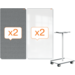 Whiteboard Nobo Move&Meet basis set afneembaar en draagbaar whiteboard/memobord grijs
