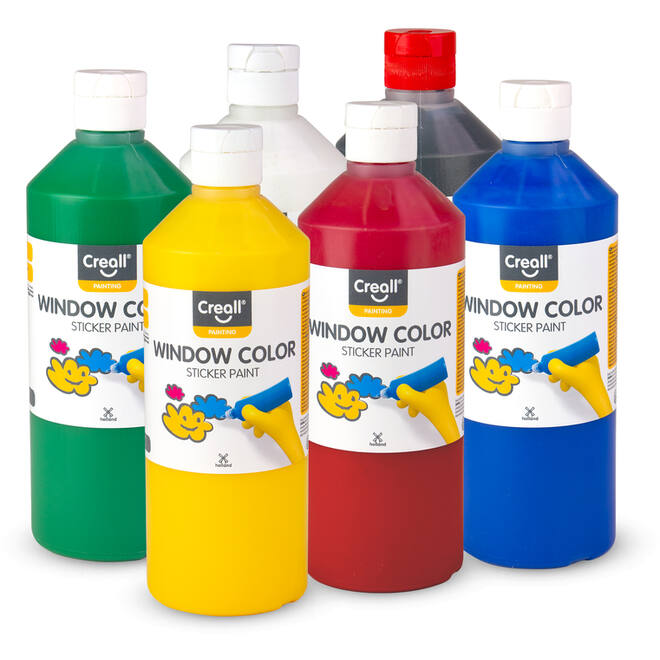 Stickerverf Creall Windows  5 flacons ass. 500 ml + contour