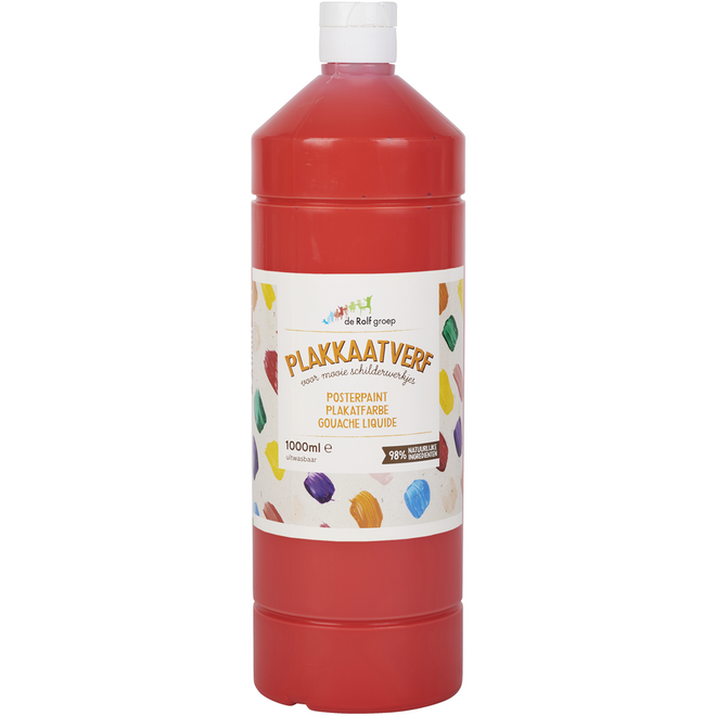 Plakkaatverf | de Rolf groep | topcolor, lichtrood 1000 ml