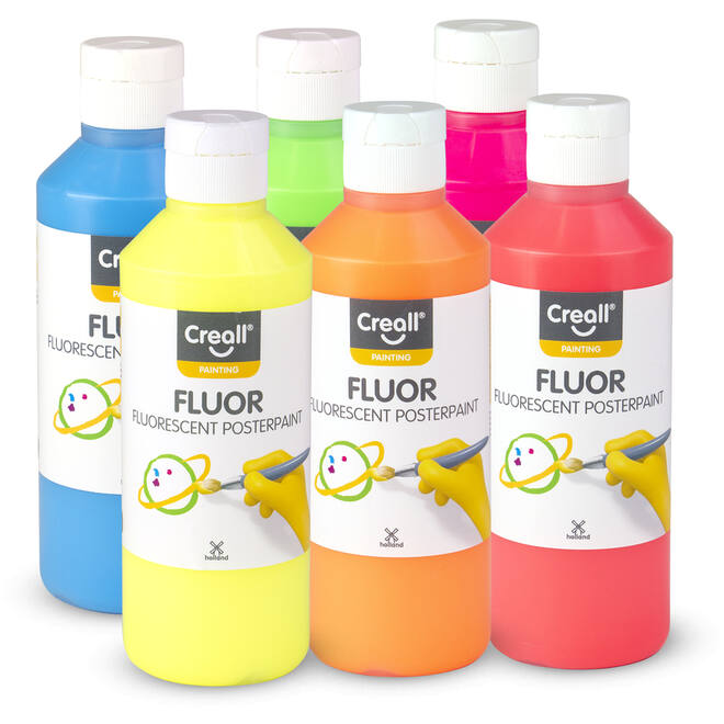 Plakkaatverf Creall Fluor 250 ml blauw
