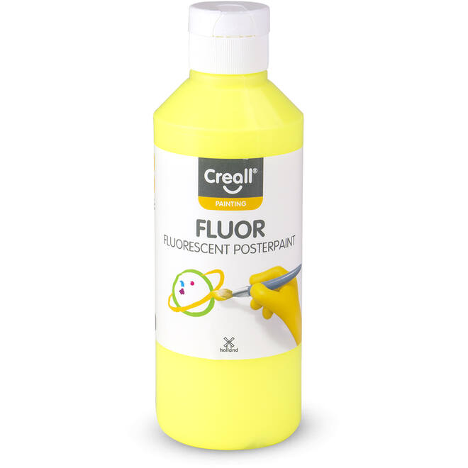 Plakkaatverf Creall Fluor 250 ml geel