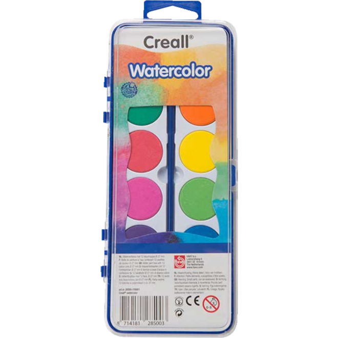 Waterverfset Creall, 12 napjes met penseel