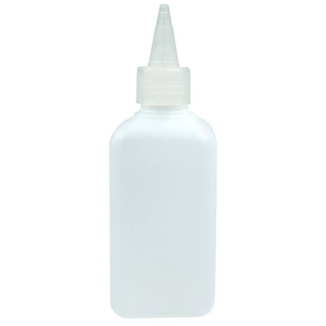 Lijmflacon 250 ml vierkant met dop transparant, leeg