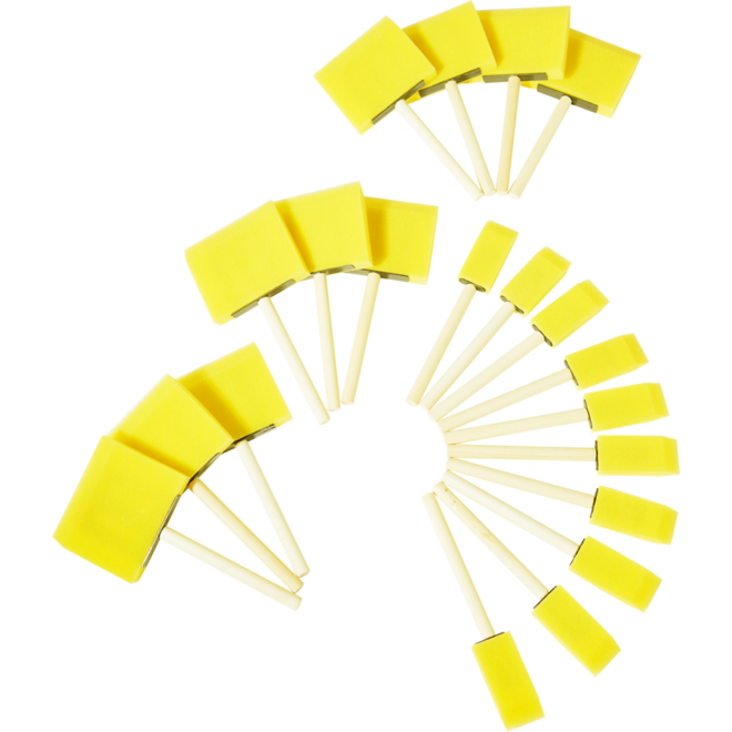 Schuimpenselen 25 mm / 75 mm, 20 stuks