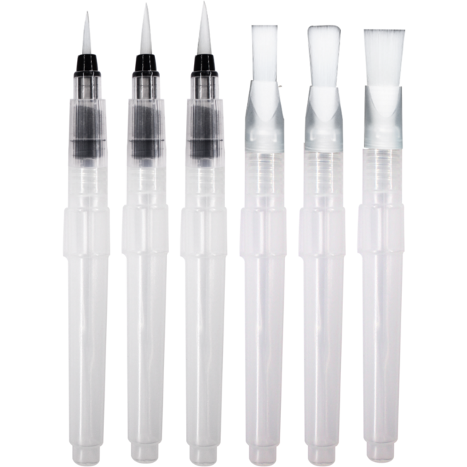 Waterpenseel 15,5 cm assorti, 6 stuks