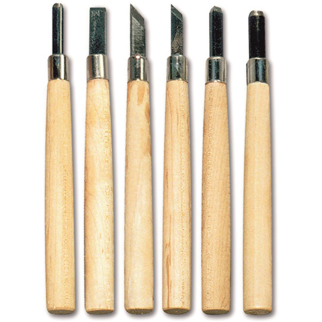 Lino-/houtsnijmes,  6 stuks