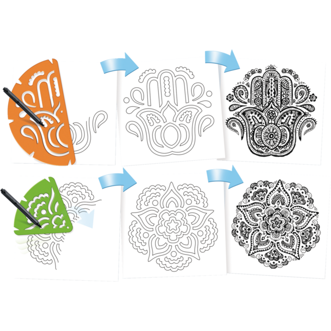 Patroonplaten Mandala-breuken, 11 stuks