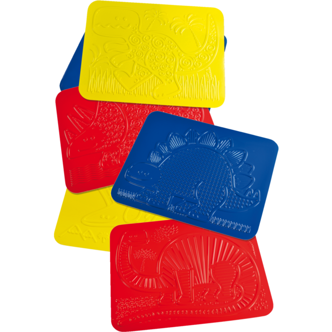 Patroonplaten Junior dinosaurus 21 x 28 cm, 6 stuks