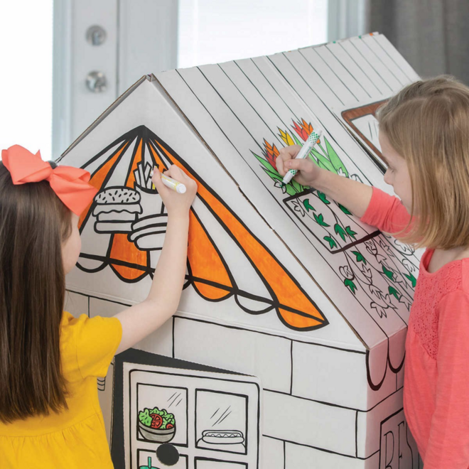 Speelhuis om in te kleuren incl. viltstiften edding funtastics