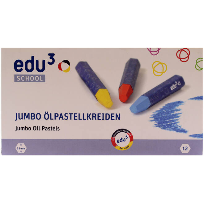 Oliekrijtjes edu³ Jumbo 11 mm assorti, 12 stuks