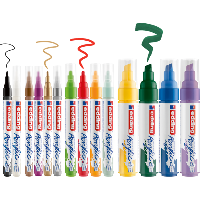 Acrylic markers edding starterset Creative Set Basic, 14 delig